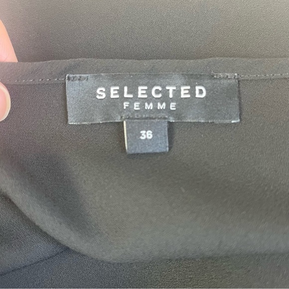 Selected Femme Black Slip Dress Size 36 USA 8 Cocktail Party Date Old Money - Picture 14 of 15